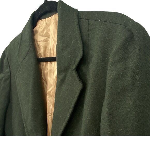 VTG Oscar De La Renta Blazer M Forest Green Wool Business Career Academia Preppy - Picture 9 of 12